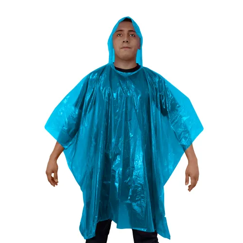 PONCHO DE EMERGENCIA BIODEGRADABLE ALASKA AZUL